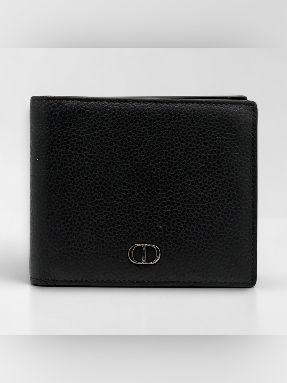 Dior Black Pebbled Leather Card & Key Holder with CD Logo